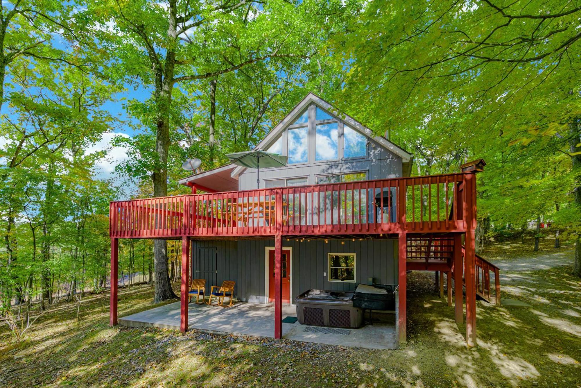 Hot Tub, Large Deck, Wifi, Fire Pit At Chalet Cabin Morton Grove Exterior foto